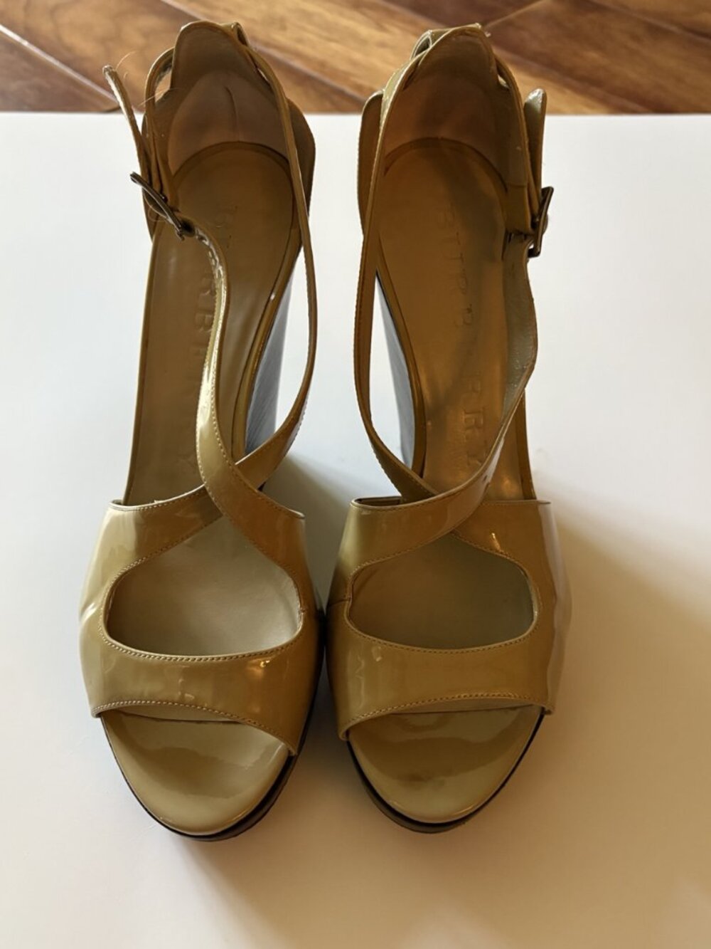 Burberry Patent Leather Wedge Sandals | Size 39 | Made in Italy | Original Box